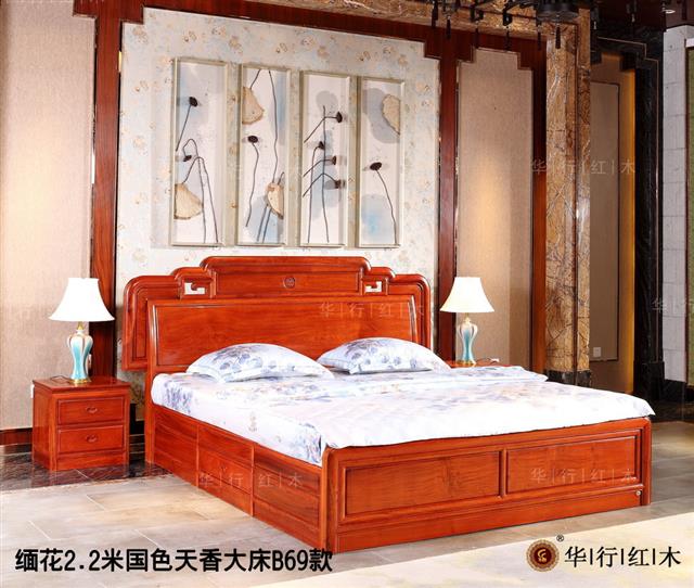 缅花2.2米国色天香大床B69款